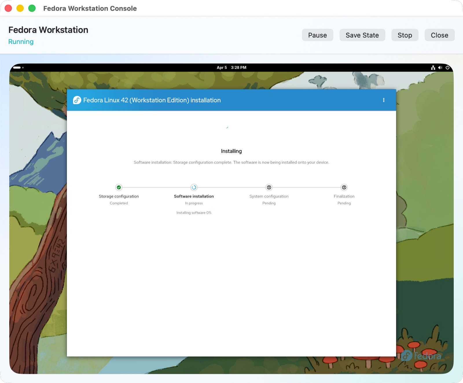A running guest desktop inside SAB VM Lab.